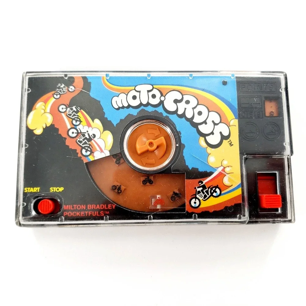 Vintage 1987 Tomy Pocketfuls Moto-Cross Pocket Game Handheld Toy Tested & Works
